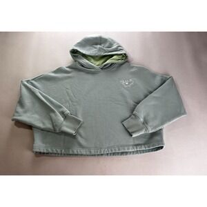 Aqua Green Short Woman Hoodie Sz L Tone On Tone Cool Summer